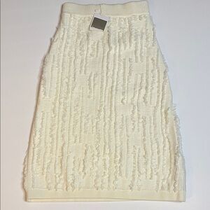 Urban Revivo. Cream. Sweater. Fringed. Pencil Skirt. XS. NWT.